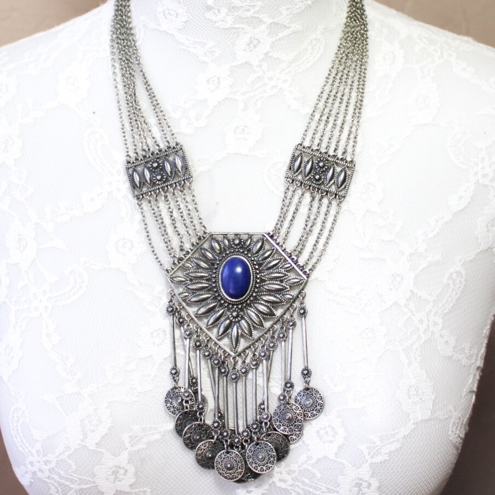 Vintage Inspired Tribal Belly Dance Coin Necklace - Picture 3 of 6